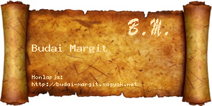 Budai Margit névjegykártya